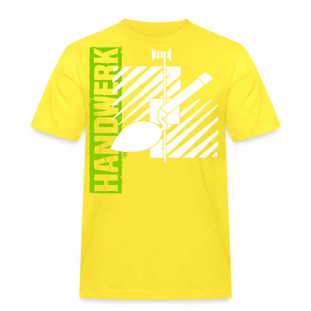 Unisex Workwear T-Shirt "Fliesenleger" - Gelb