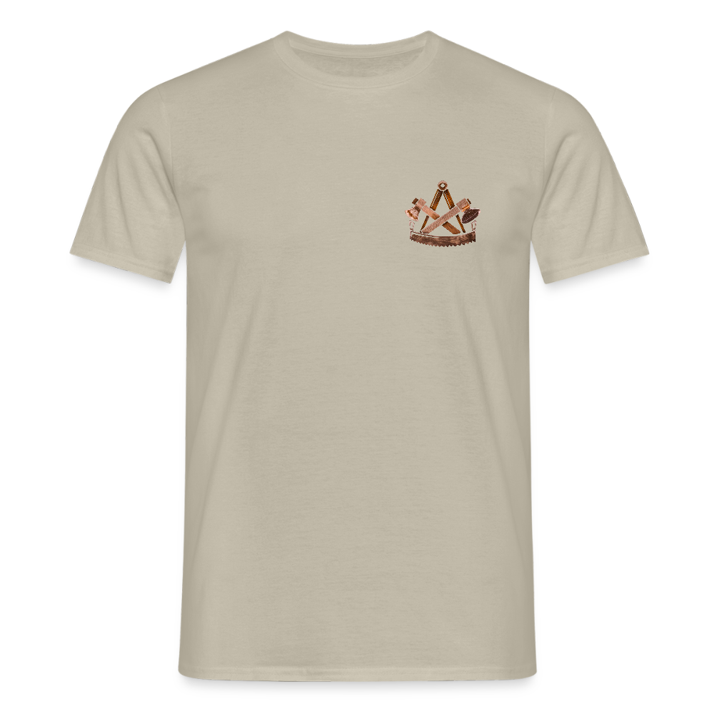 Unisex T-Shirt "Zimmermann" (beidseitig bedruckt) - Sandbeige