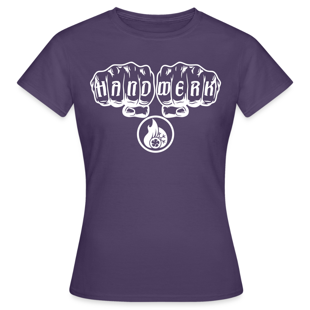 Frauen T-Shirt "Klimatechniker" Dunkellila Frauen T-Shirt
