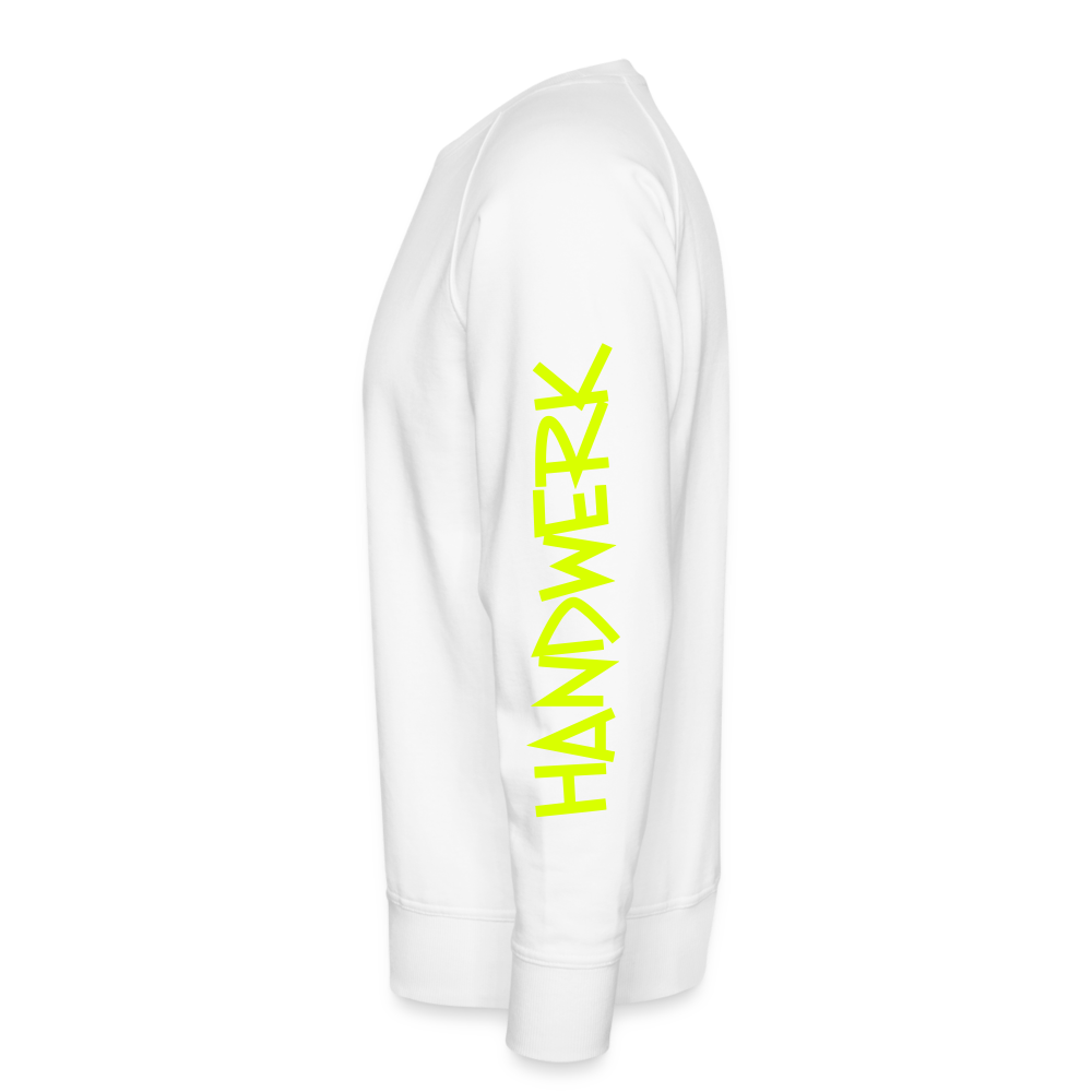 Unisex Premium Pullover "Maler" neongelb - Weiß