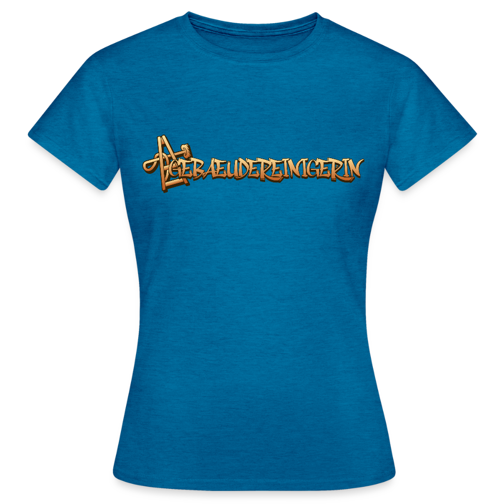 Frauen T-Shirt "Gebäudereinigerin" - Antikblaues Saphir meliert