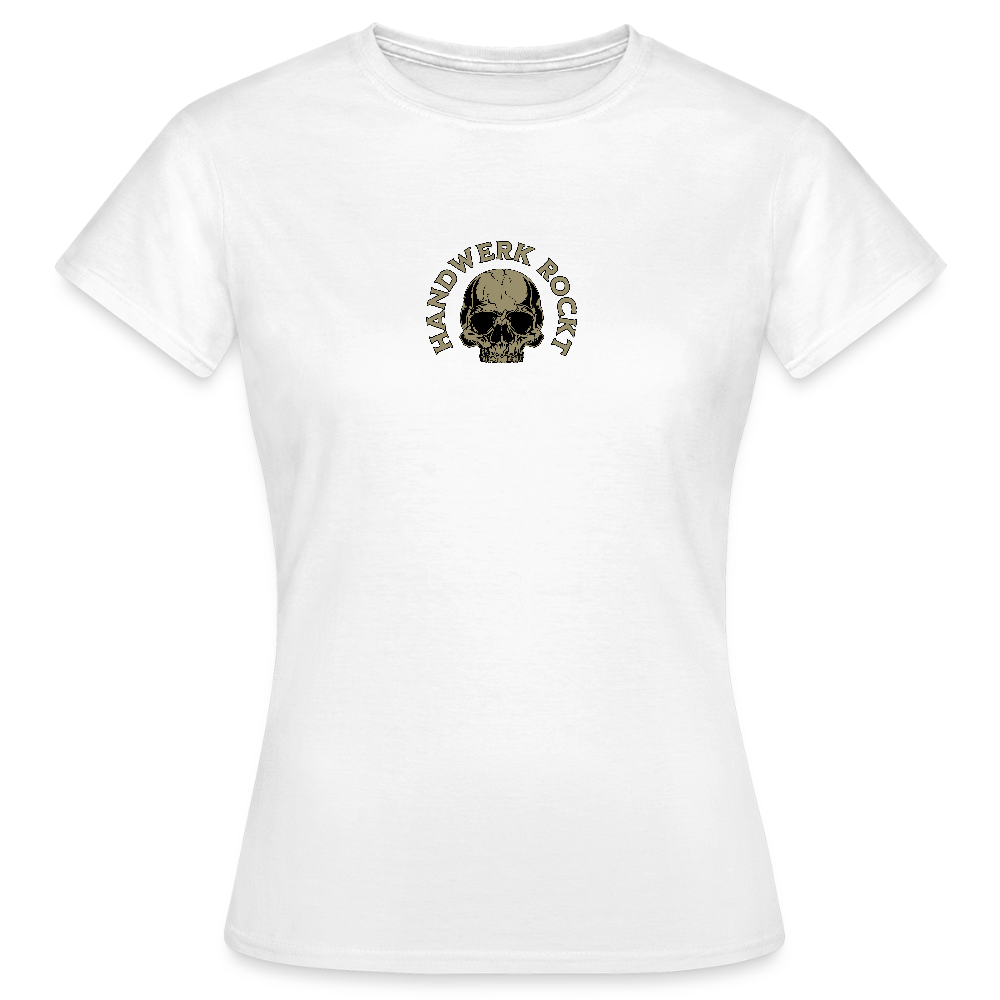 Frauen T-Shirt "Handwerk-Rockt" (beidseitig bedruckt) - Weiß