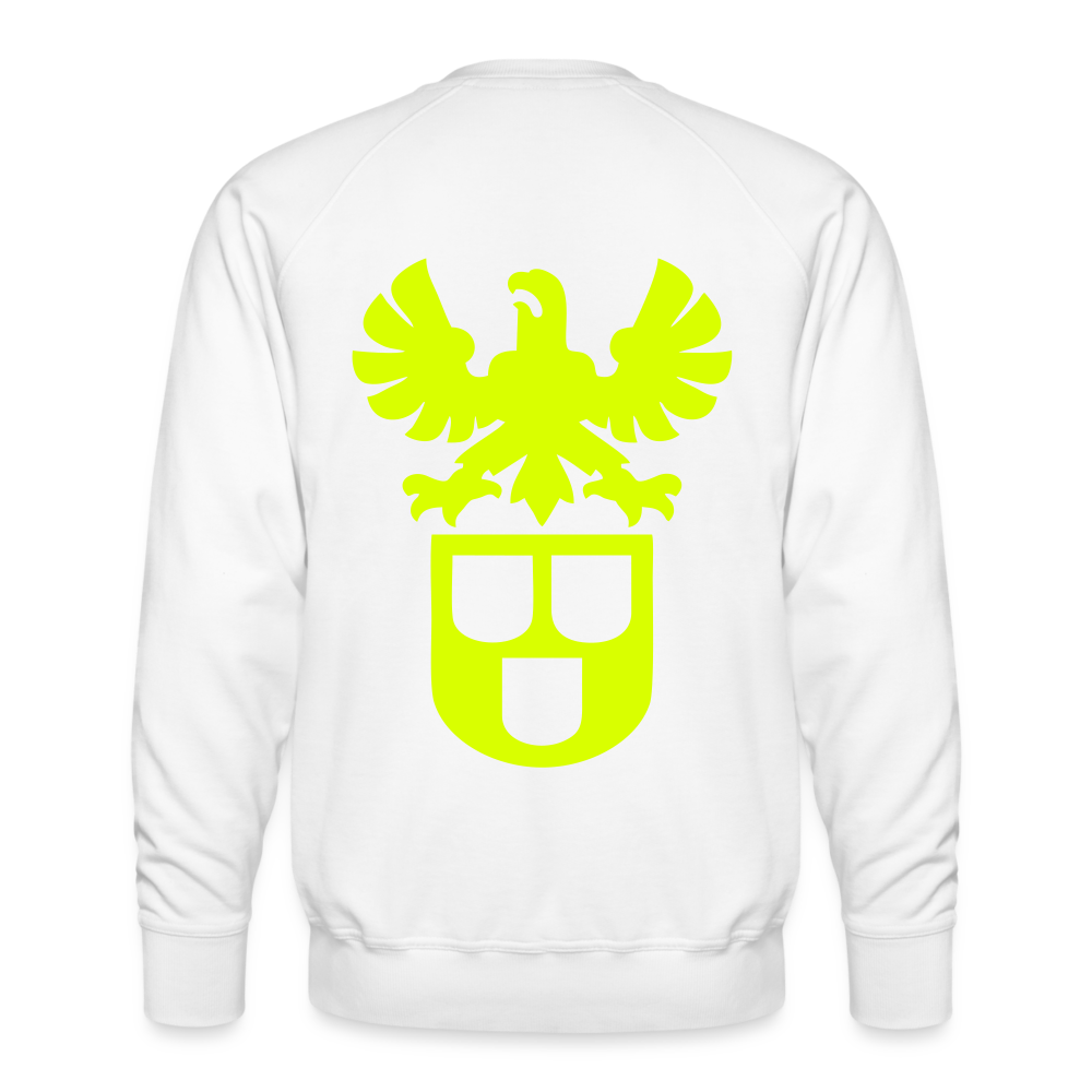 Unisex Premium Pullover "Maler" neongelb - Weiß