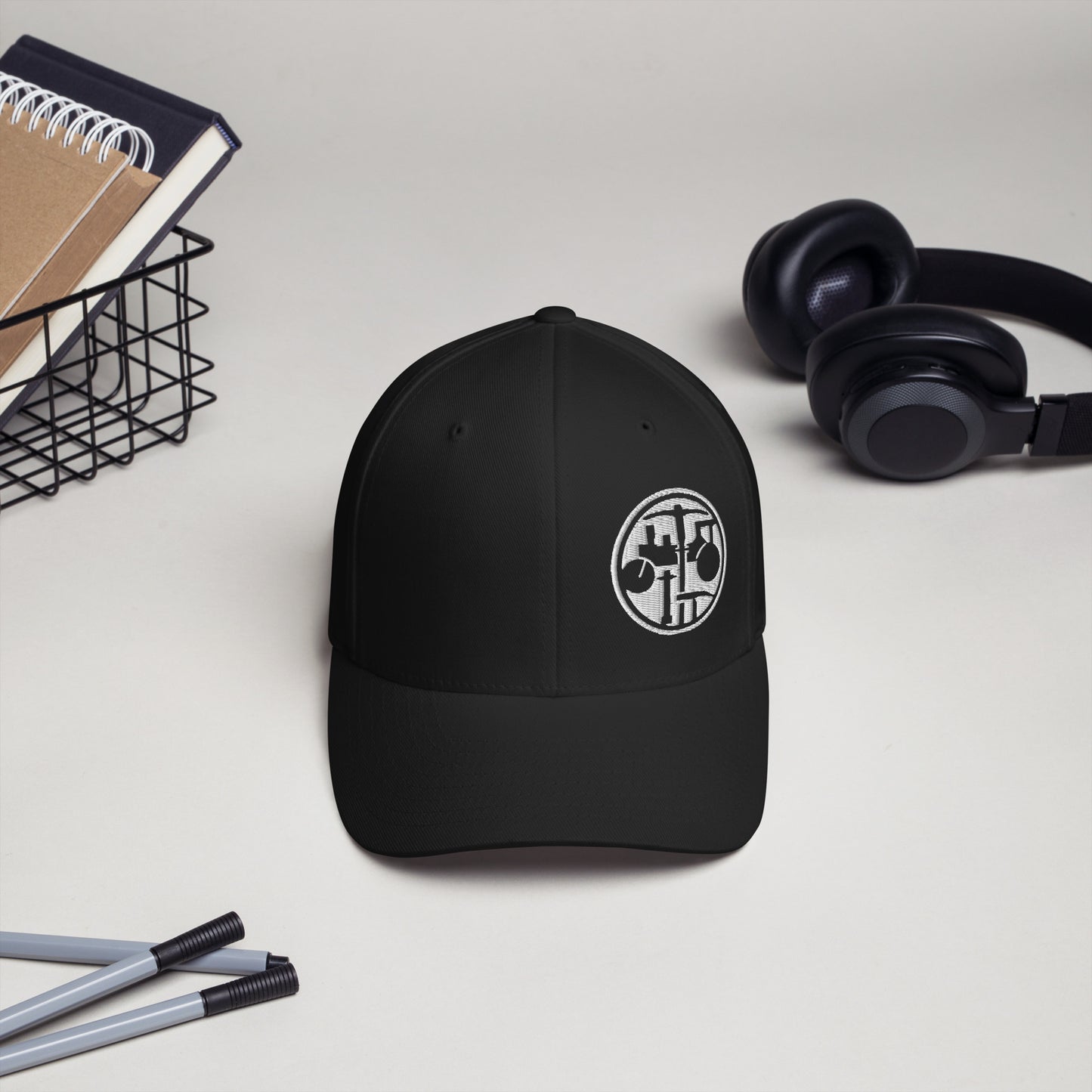 Cord-Cap "Strassenbauer" (bestickt) Schwarz