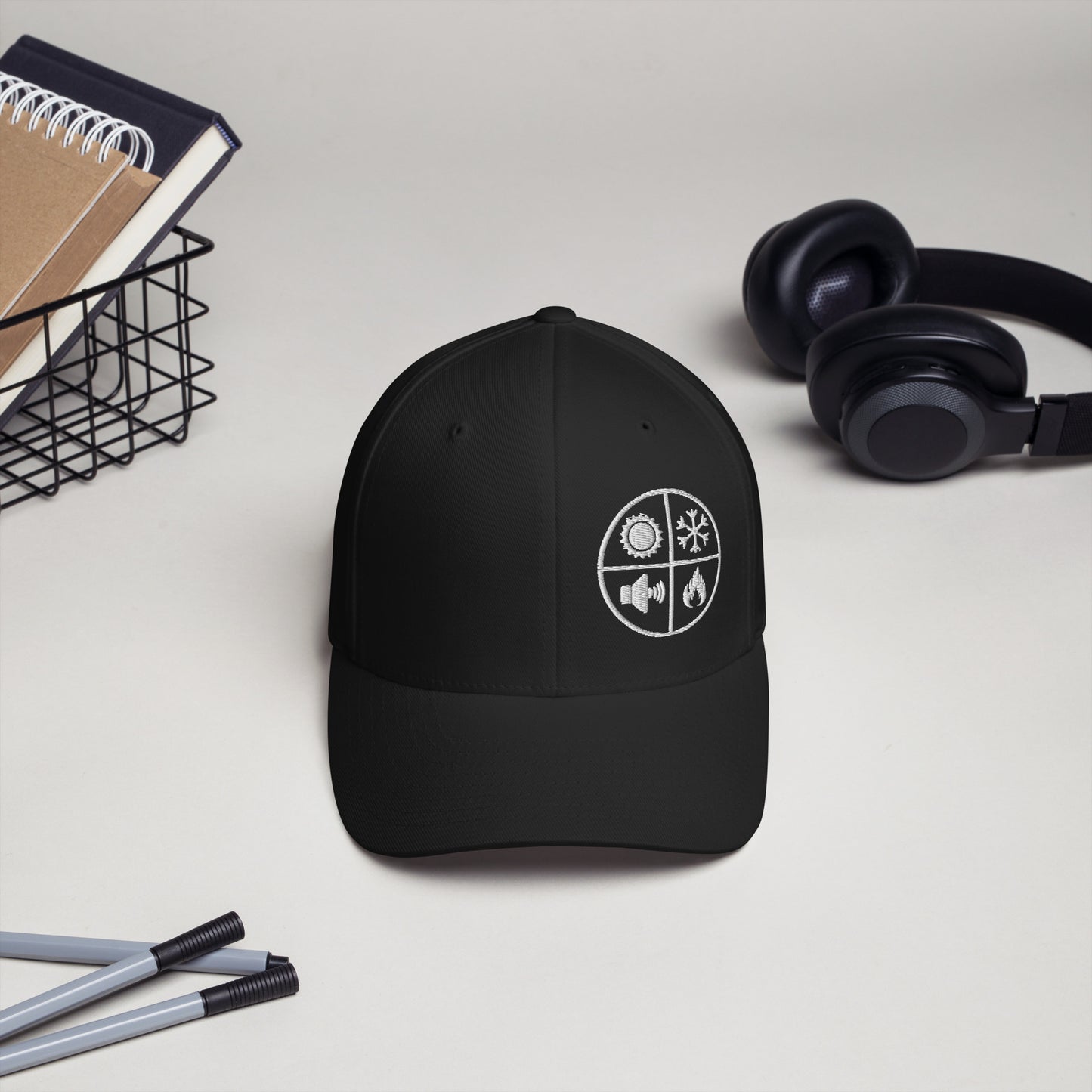 Cord-Cap "Isolierer" (bestickt) Schwarz