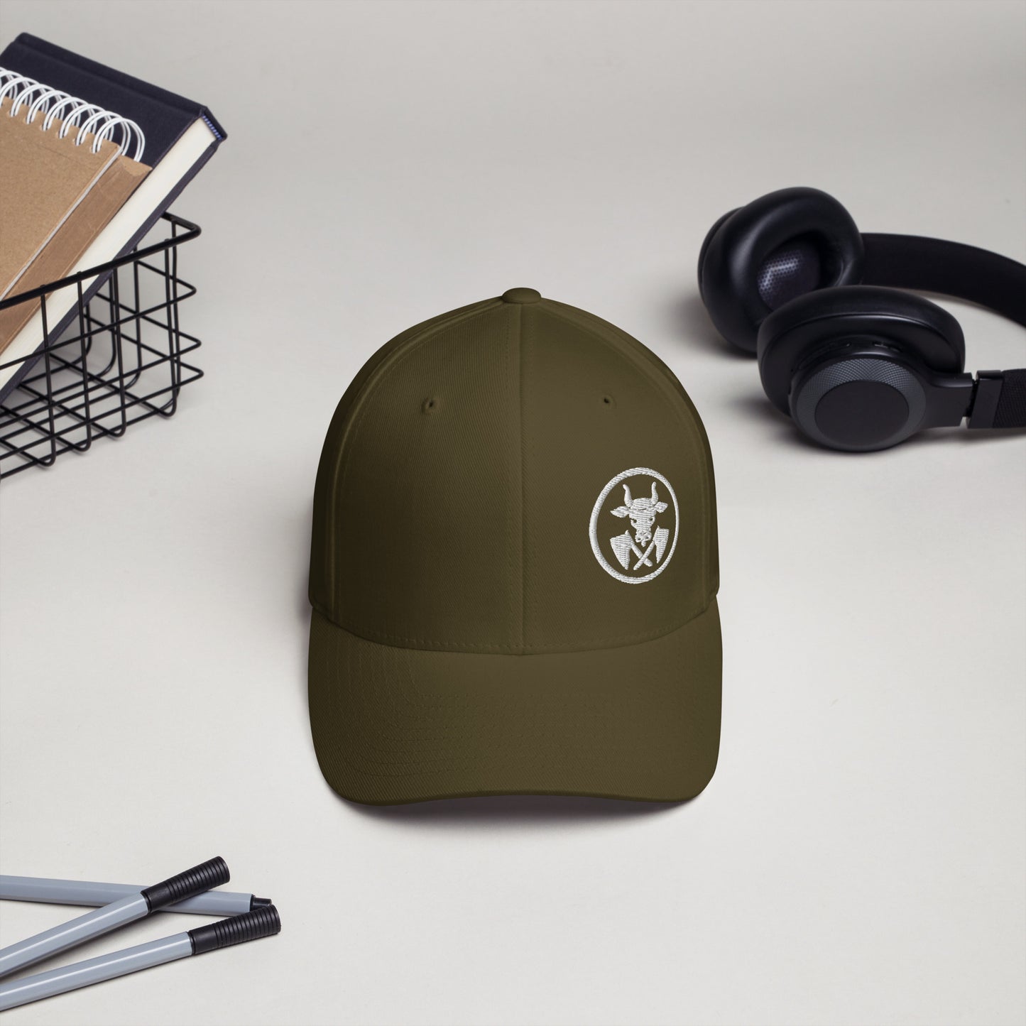 Cord-Cap "Metzger" (bestickt) Olive