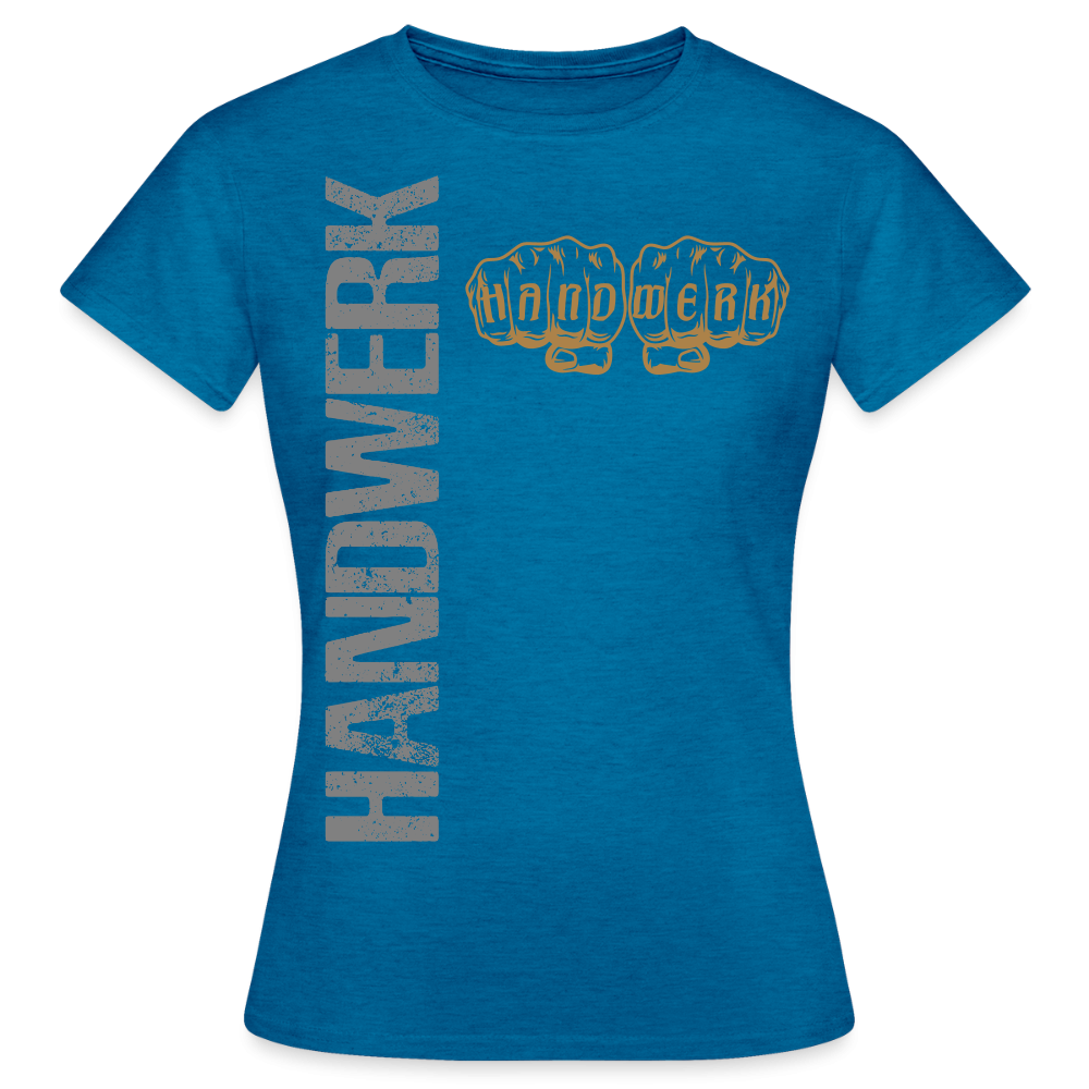 Schwarzes Frauen T-Shirt von Spreadconnect mit "Handwerk24" Druck, bequem und modisch für Damen.