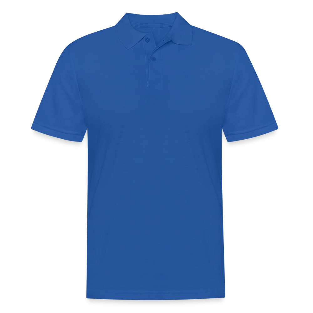 Schwarzes Männer Poloshirt "Raumausstatter" von Spreadconnect mit Druck auf der Rückseite, kurzärmelig und sportlich.