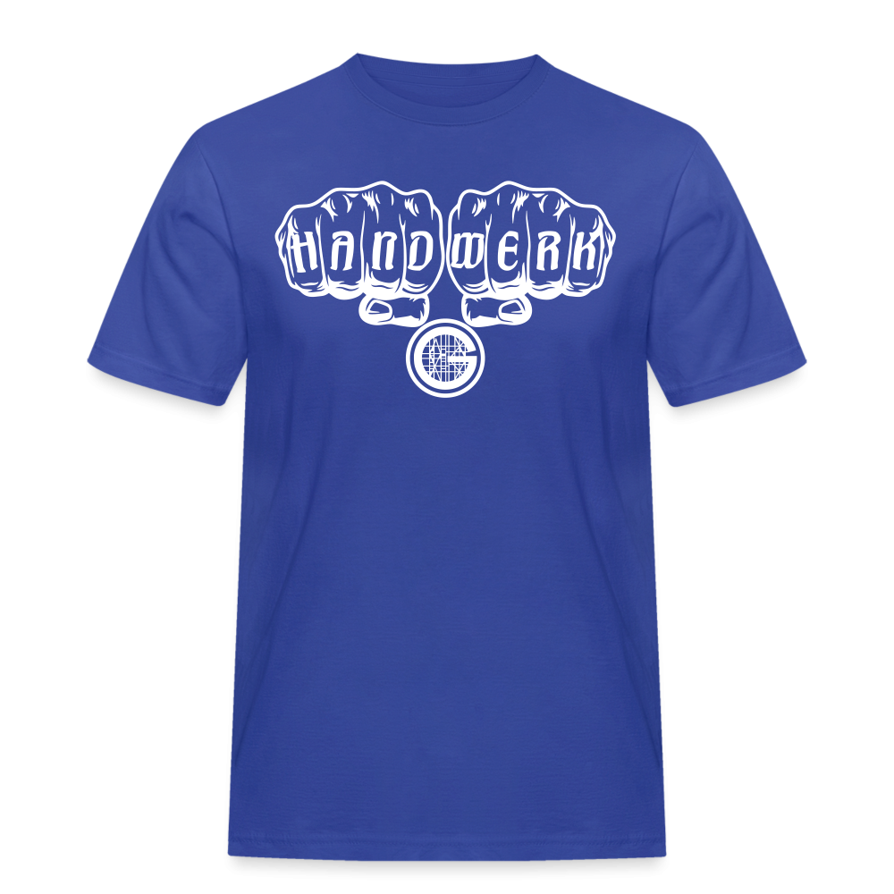 Graues Männer Workwear T-Shirt "Gerüstbauer" von Spreadconnect, bequemes Arbeitsshirt für Männer, Vorderseite sichtbar