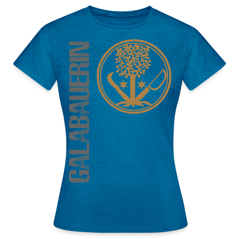 Schwarzes Frauen T-Shirt "GaLaBauer" von Spreadconnect mit grafischem Print, bequemes Design, sichtbares Frontmotiv.