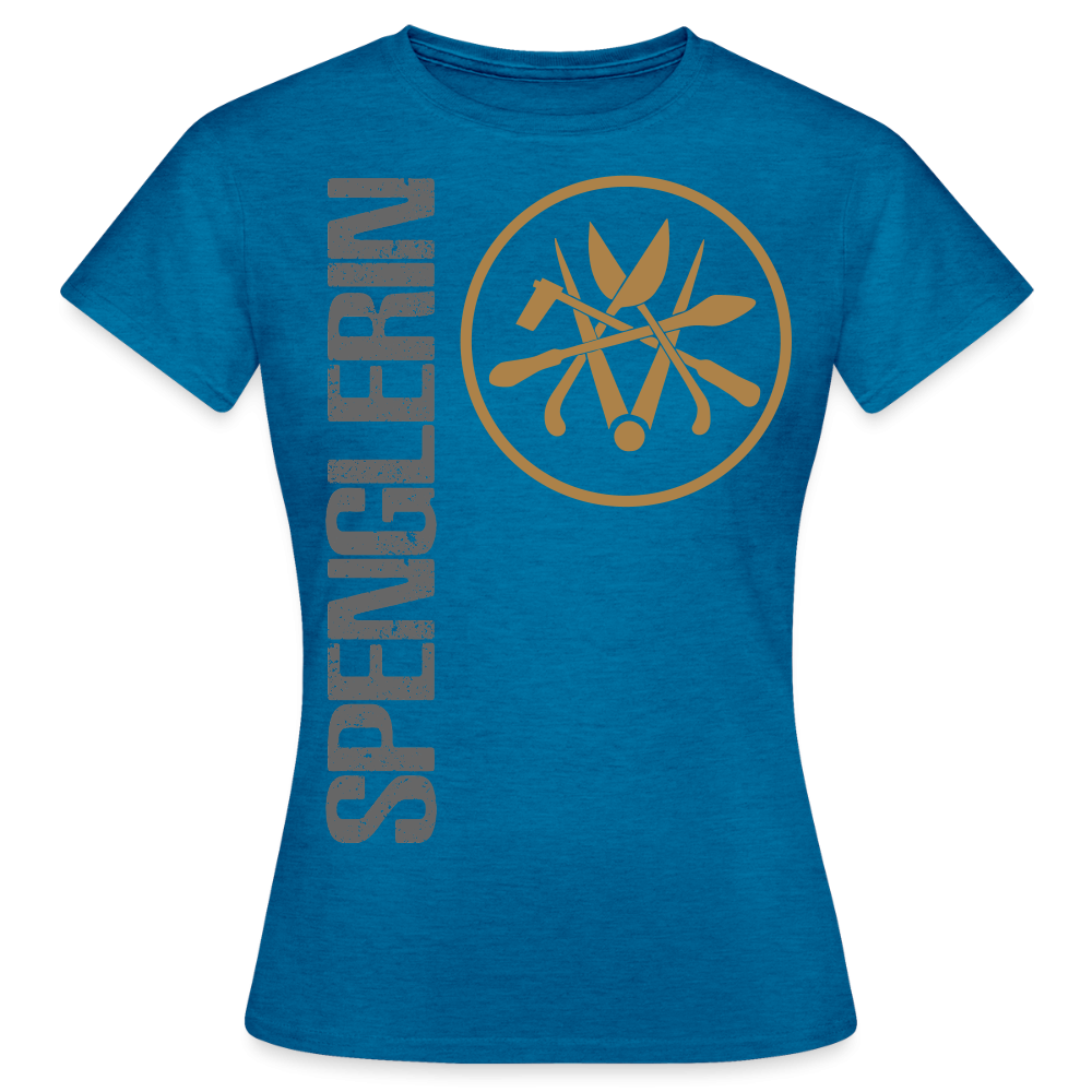 Schwarzes Frauen T-Shirt "Spenglerin" von Spreadconnect, bequemes Shirt mit passendem Schnitt für Damen.