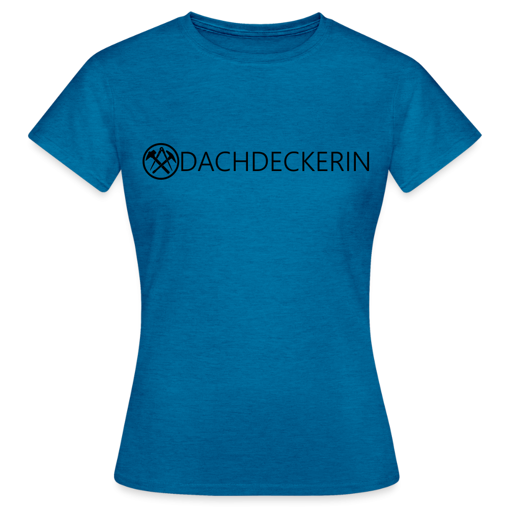 Graues Meliertes Frauen T-Shirt von Spreadconnect mit Dachdeckerin-Aufdruck, bequemes Casual-Shirt für Damen.