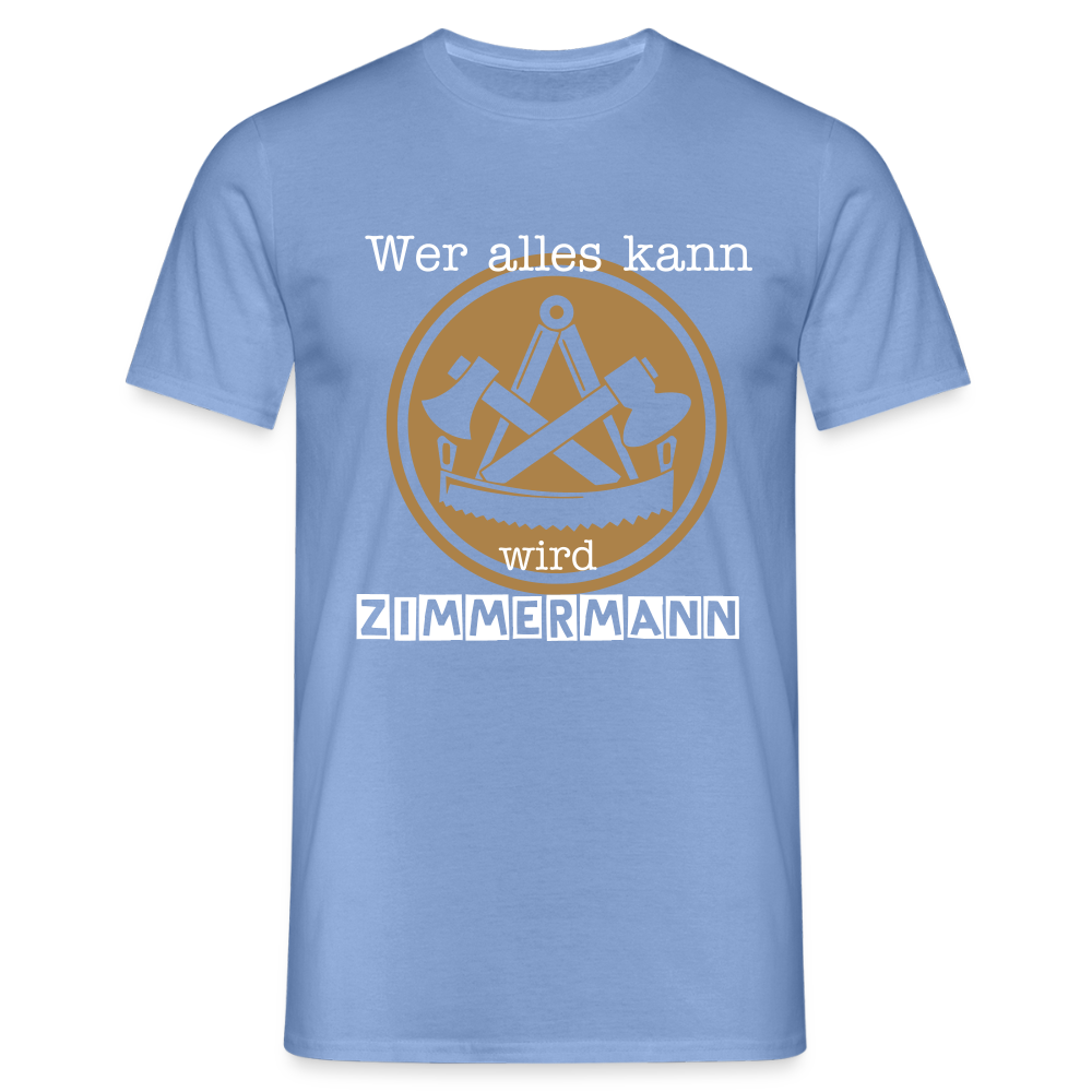 Schwarz Unisex T-Shirt "Zimmermann" von Spreadconnect, Männer T-Shirt aus Baumwolle, frontales Design sichtbar.