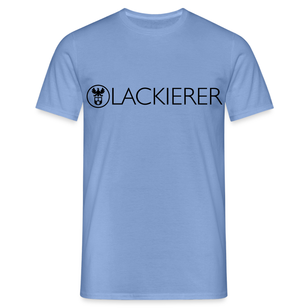 Unisex Männer T-Shirt "Lackierer" von Spreadconnect in Taubenblau, vorne mit Druck, kurzärmelig, bequemer Schnitt.