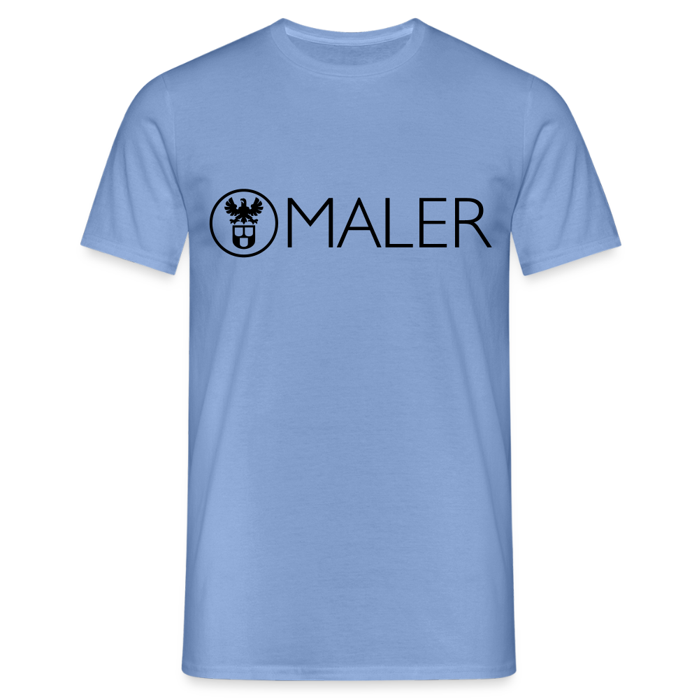 Unisex T-Shirt "Maler" von Spreadconnect in Taubenblau, Männer T-Shirt aus Baumwolle mit künstlerischem Druck.