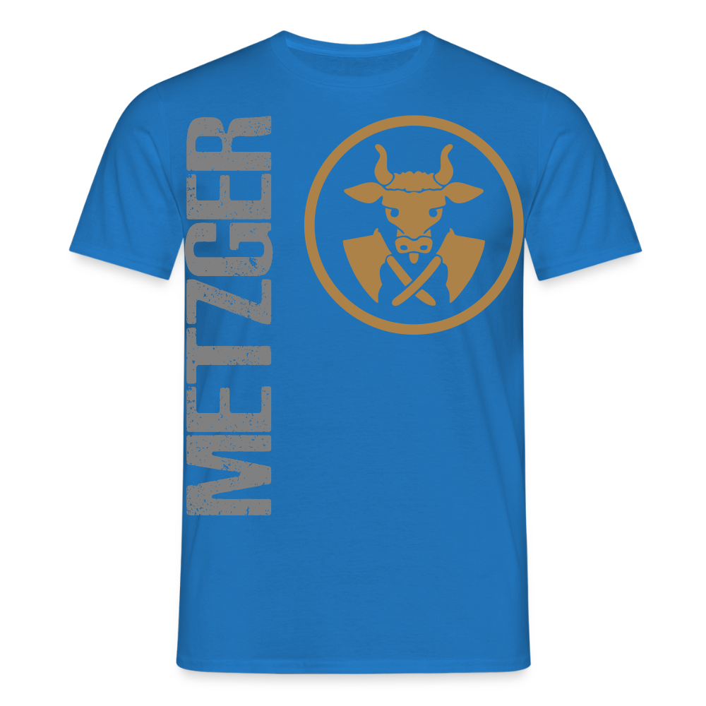 Unisex Metzger T-Shirt von Spreadconnect, schwarze Farbe, bequemes Männer T-Shirt, Frontansicht, casual Stil.