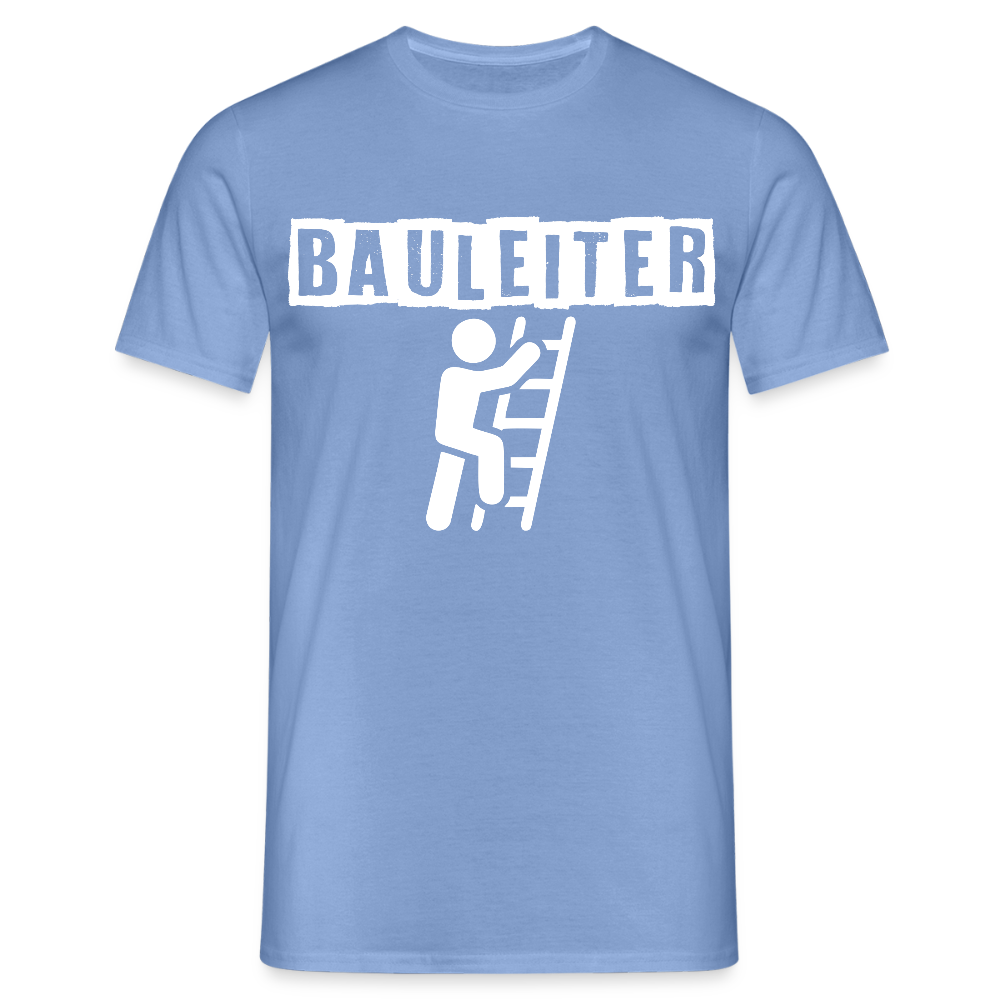 Schwarzes Unisex T-Shirt "Bauleiter" von Spreadconnect, kurzärmelig, bequemer Schnitt, für Männer, vorne mit Bauleiter-Print.