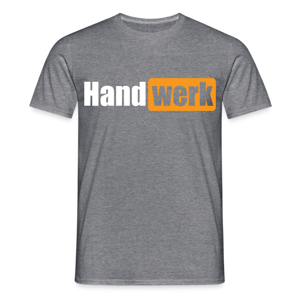 Schwarzes Unisex Männer T-Shirt "Handwerk" von Spreadconnect, vorne sichtbar mit Logo und Schriftzug.