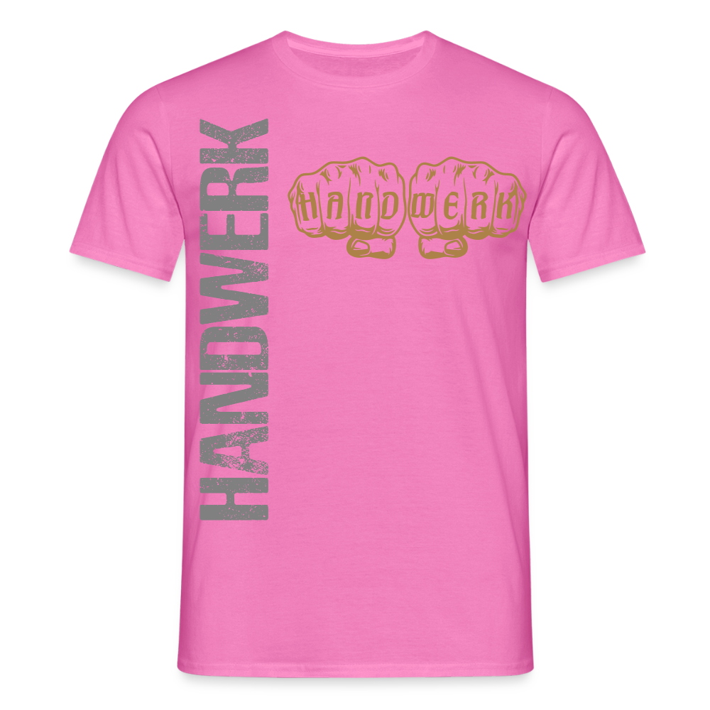 Schwarzes Unisex T-Shirt "Handwerk24" von Spreadconnect, Männer T-Shirt, Frontansicht mit Logo und Schriftzug.