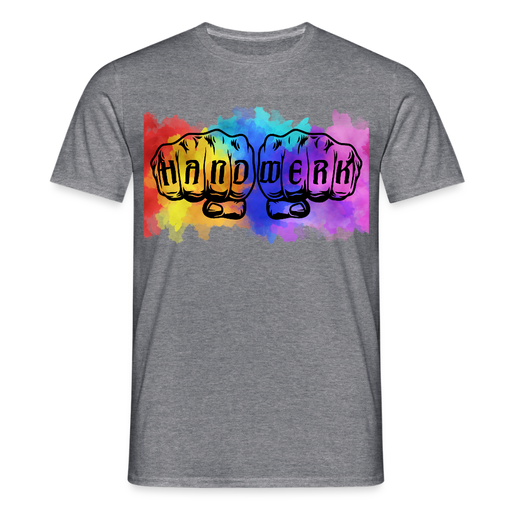 Schwarzes Unisex T-Shirt "Splash-Handwerk" von Spreadconnect, Männer T-Shirt mit handwerklichem Druck, frontale Ansicht