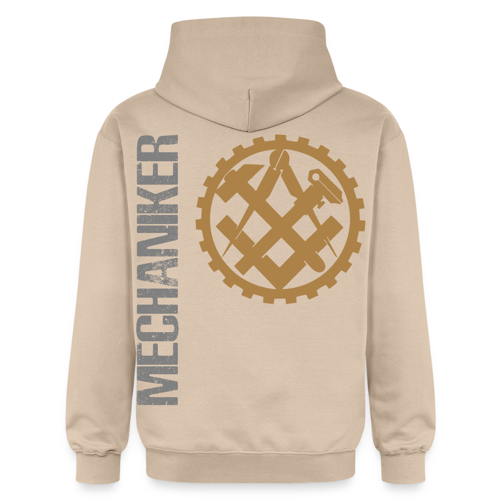Schwarzer Gildan Unisex Softstyle® Midweight Hoodie mit Mechaniker-Design, bequem und vielseitig für Damen und Herren