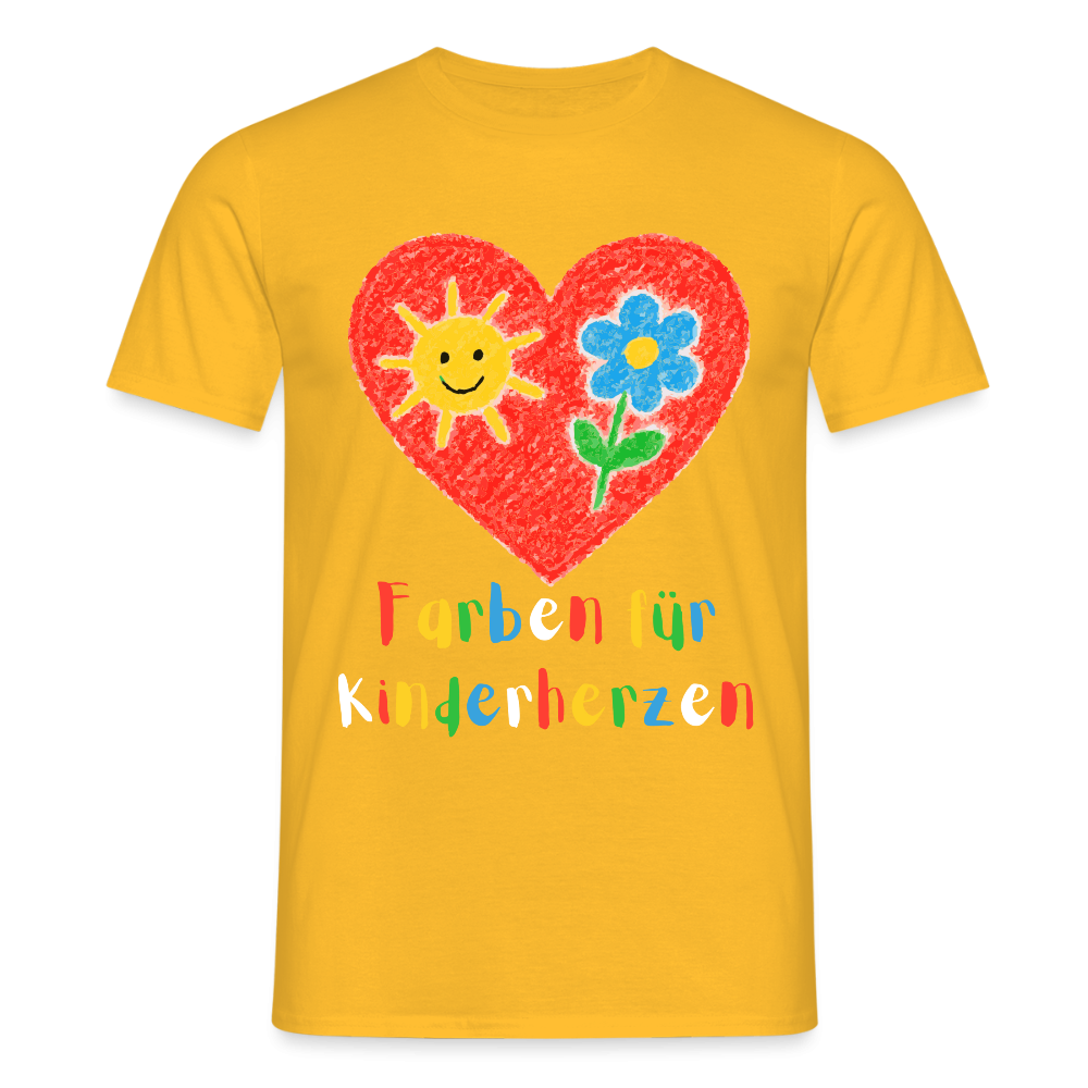 Unisex T-Shirt von Spreadconnect in Sandbeige mit bunten Kinderherz-Designs, für Männer, entspanntes Casual-Outfit