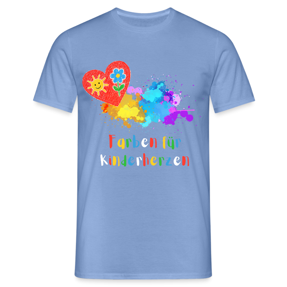 Schwarzes Unisex-T-Shirt von Spreadconnect mit bunten Farben für Kinderherzen, bequemes Herren T-Shirt in S.