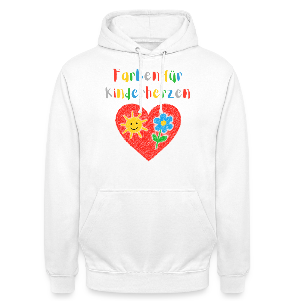 Unisex Hoodie "Farben für Kinderherzen" Weiß Unisex Hoodie {{ color }}