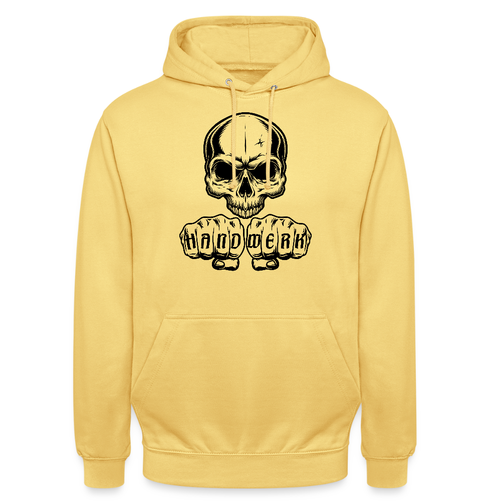 Unisex Hoodie "Skull-Handwerk" von Spreadconnect, rosa mit Totenkopf-Design, bequem und stylisch für jeden Anlass.