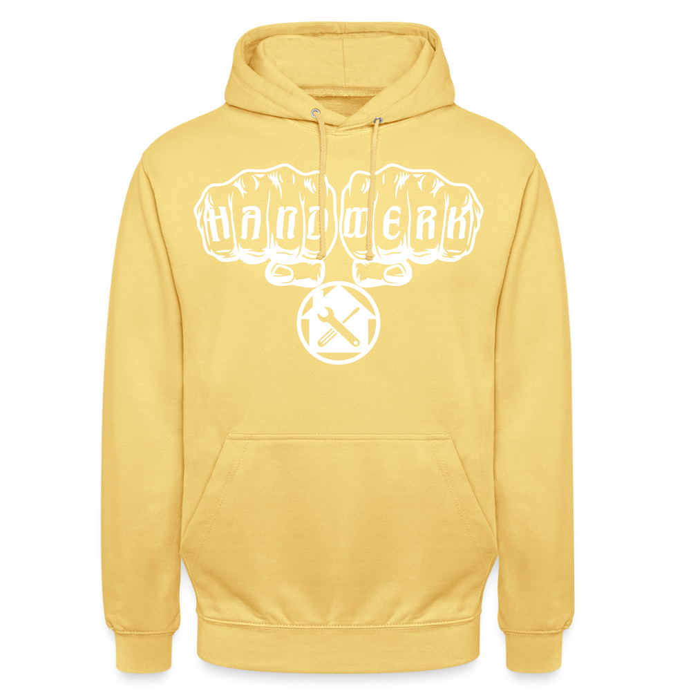 Unisex Hoodie "Hausmeister" von Spreadconnect in Pink, bequemer Pullover mit Hausmeister-Design, für Damen und Herren.