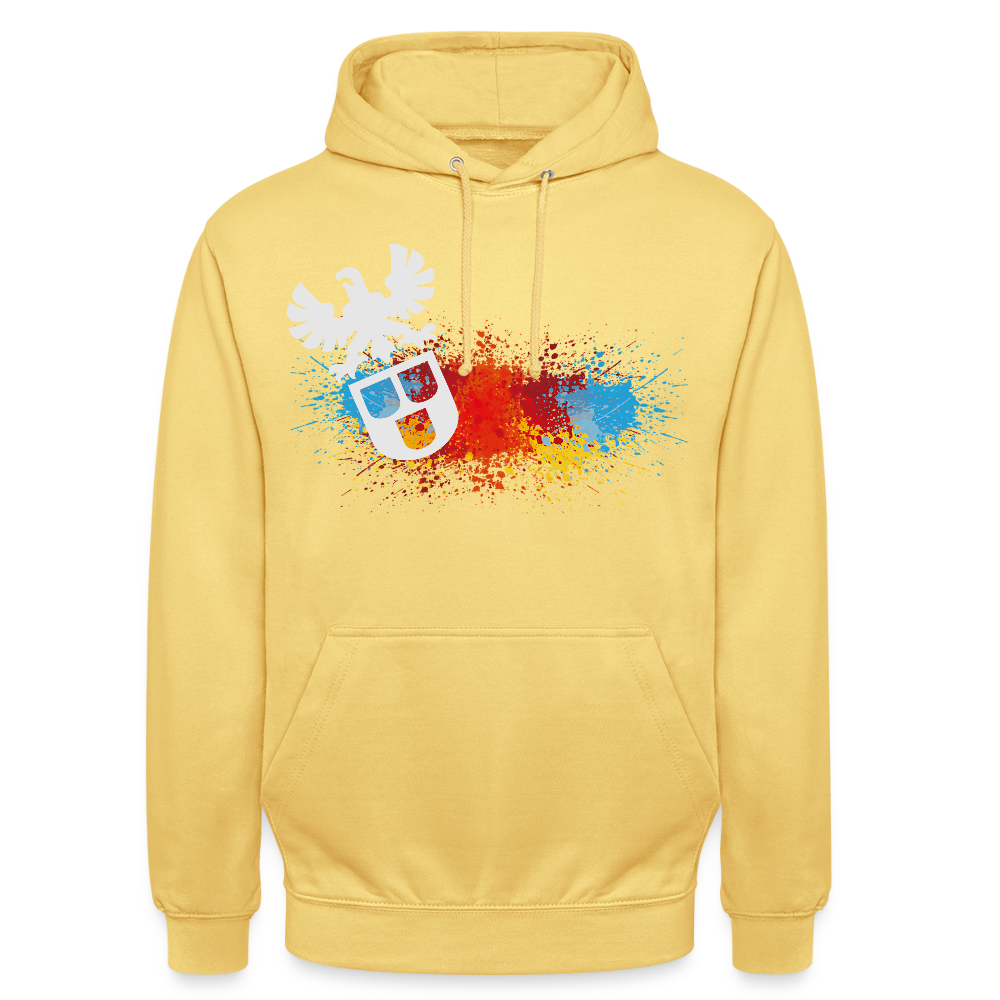 Unisex Hoodie "Maler-Splash" Zitronengelb Unisex Hoodie {{ color }}