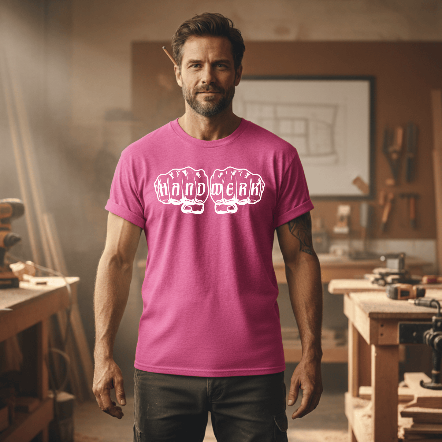 Premium T-Shirt HW-200 | Robust & Vielseitig | Für stolze Handwerker (S-3XL) Azalea Männer Gildan Ultra T-Shirt