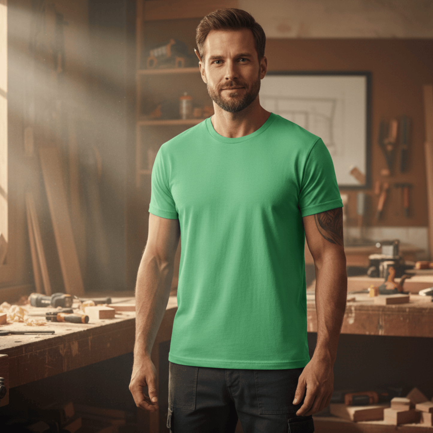 Premium T-Shirt HW-200 | Robust & Vielseitig | Für stolze Handwerker (S-3XL) Blanko Kelly-Grün Männer Gildan Ultra T-Shirt