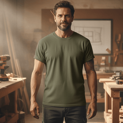 Premium T-Shirt HW-200 | Robust & Vielseitig | Für stolze Handwerker (S-3XL) Blanko Militärgrün Männer Gildan Ultra T-Shirt