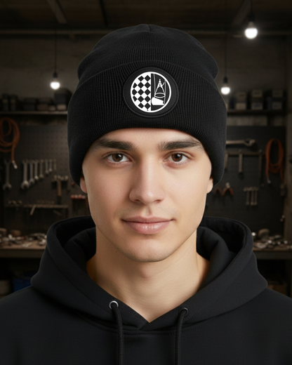 Wintermütze mit Zunftzeichen (runder Patch) Bodenleger