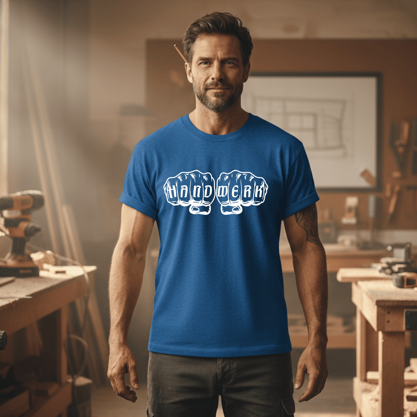 Premium T-Shirt HW-200 | Robust & Vielseitig | Für stolze Handwerker (S-3XL) Royalblau Männer Gildan Ultra T-Shirt