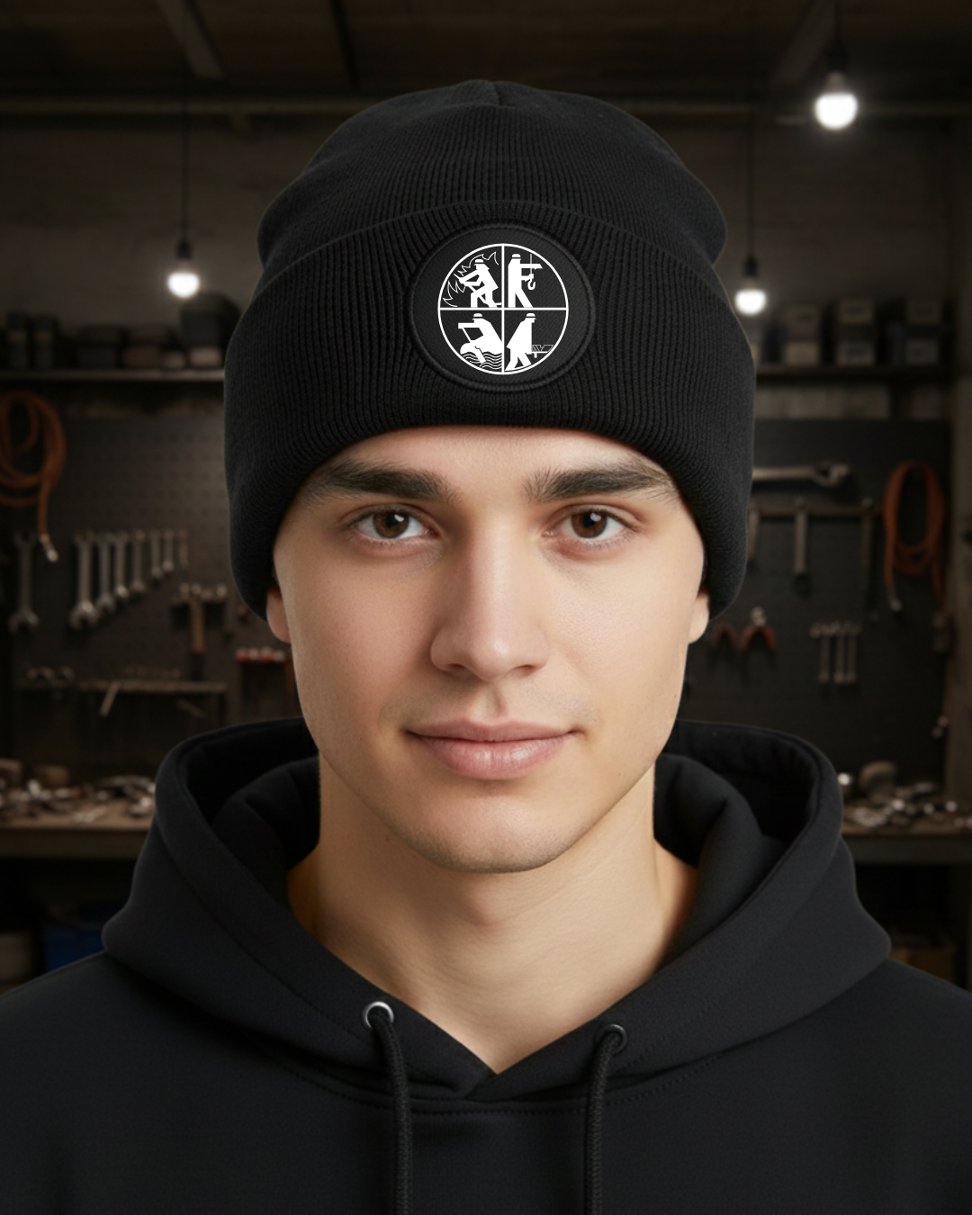 Wintermütze mit Zunftzeichen (runder Patch) Feuerwehr