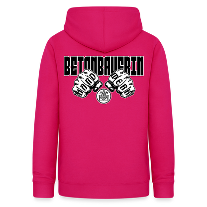 Frauen Hoodie "Betonbauerin" (beidseitig beruckt) - dunkles Pink