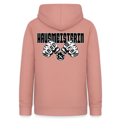Frauen Hoodie "Hausmeisterin" (beidseitig beruckt) Altrosa Frauen Hoodie