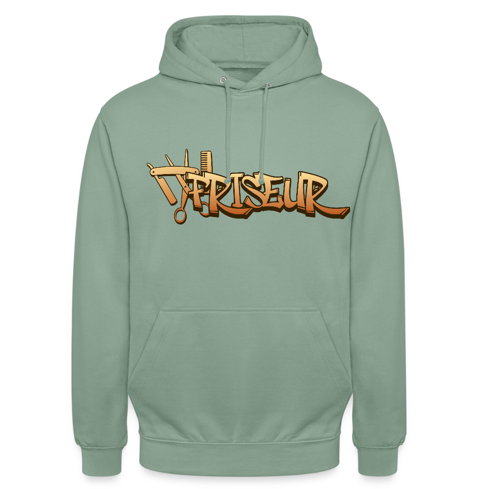 Unisex Hoodie "Friseur" Graugrün Unisex Hoodie