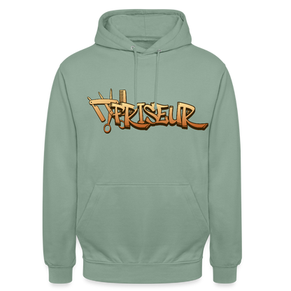Unisex Hoodie "Friseur" Graugrün Unisex Hoodie