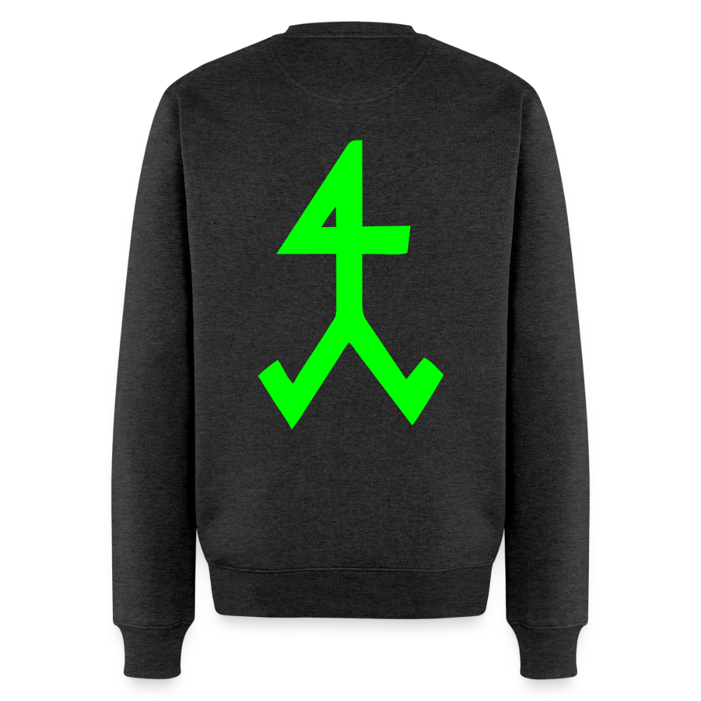 Unisex Premium Pullover "Steinmetz" neongrün Anthrazit meliert Männer Premium Pullover