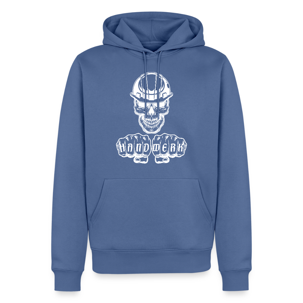 Männer Premium Hoodie "Skull-Helm-Handwerk" Taubenblau Männer Premium Hoodie