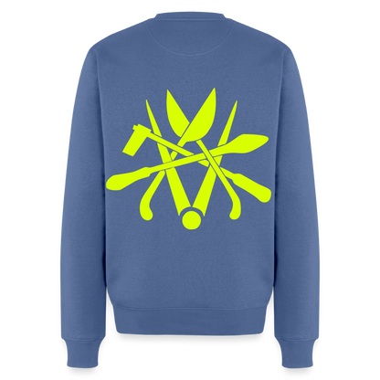 Unisex Premium Pullover "Spengler" neongelb - Taubenblau