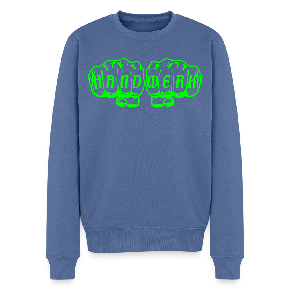 Unisex Premium Pullover "Stuckateur" neongrün Taubenblau Männer Premium Pullover