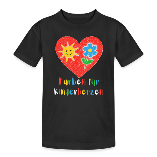 Kinder T-Shirt "Farben für Kinderherzen" Schwarz Kinder Heavy Cotton T-Shirt