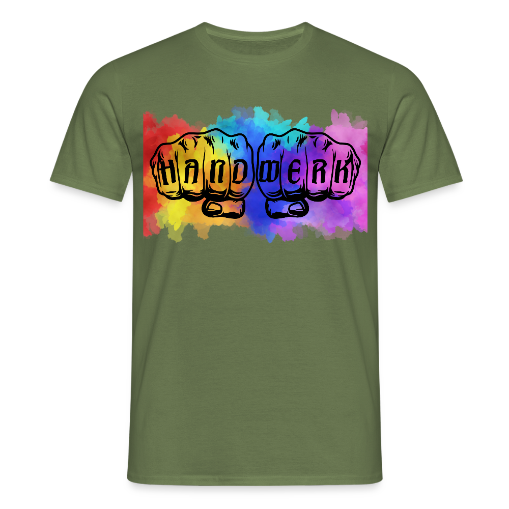 Unisex T-Shirt "Splash-Handwerk" Militärgrün Männer T-Shirt