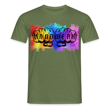 Unisex T-Shirt "Splash-Handwerk" Militärgrün Männer T-Shirt