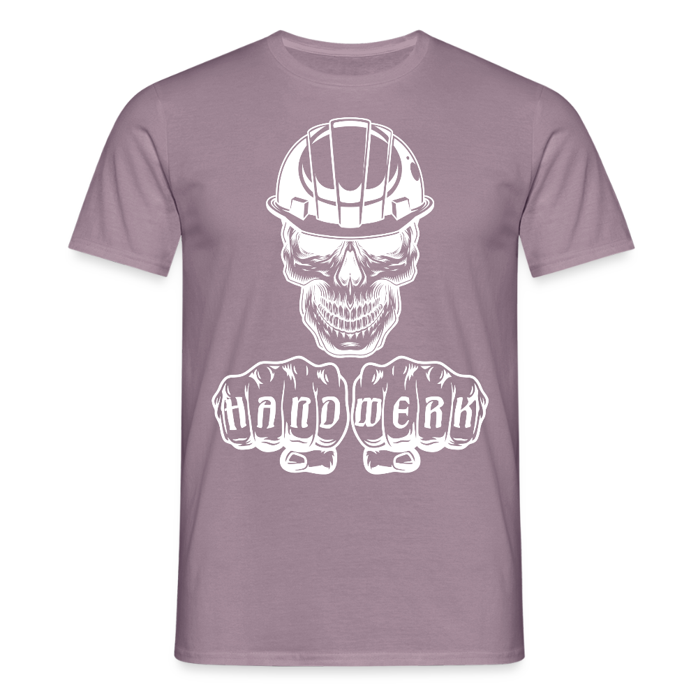 Unisex T-Shirt "Skull-Helm-Handwerk" Lilagrau Männer T-Shirt