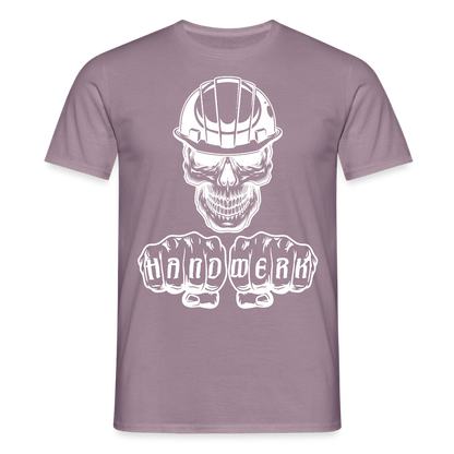 Unisex T-Shirt "Skull-Helm-Handwerk" Lilagrau Männer T-Shirt